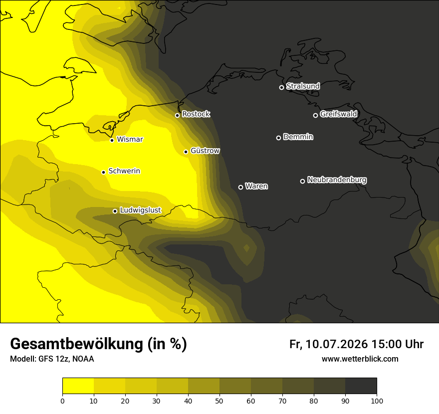 Modellkarte GFS – clct – mv