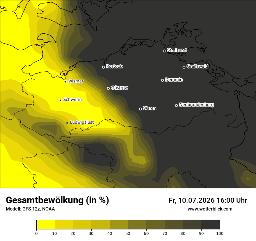 Modellkarte GFS – clct – mv