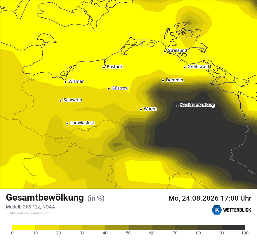Modellkarte GFS – clct – mv