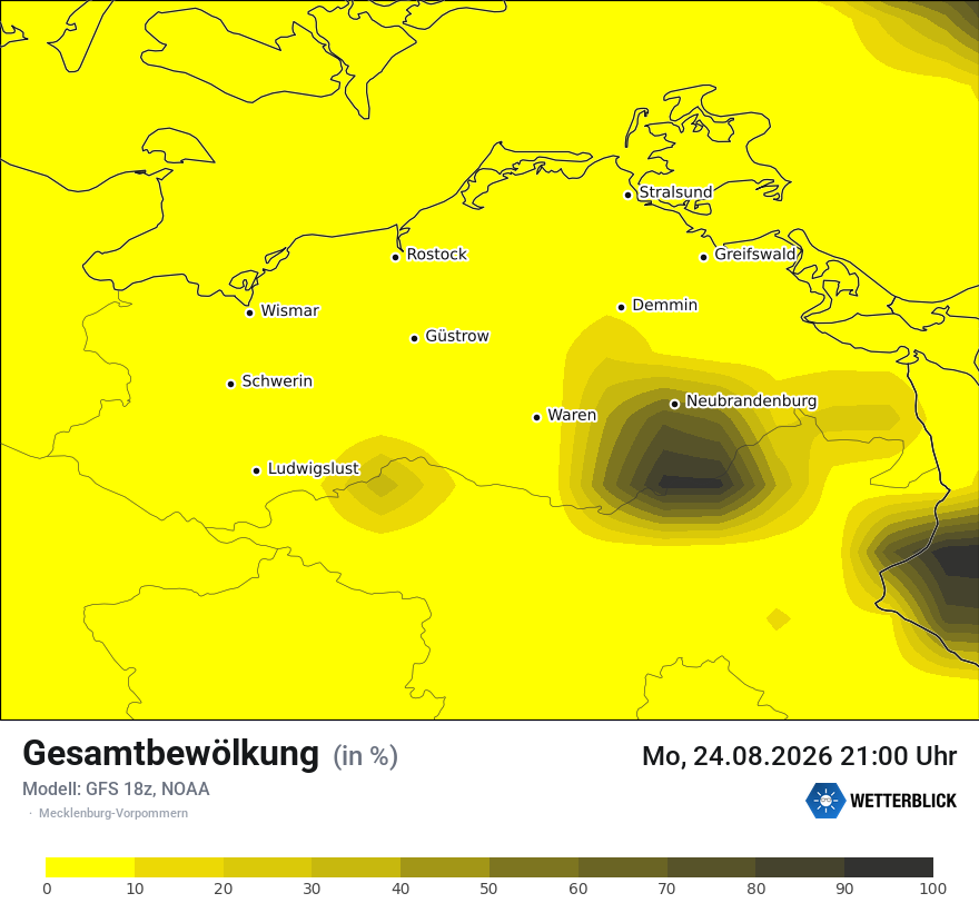 Modellkarte GFS – clct – mv
