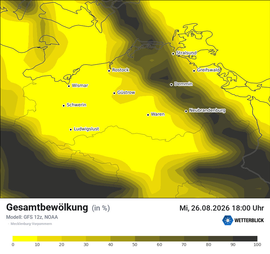Modellkarte GFS – clct – mv
