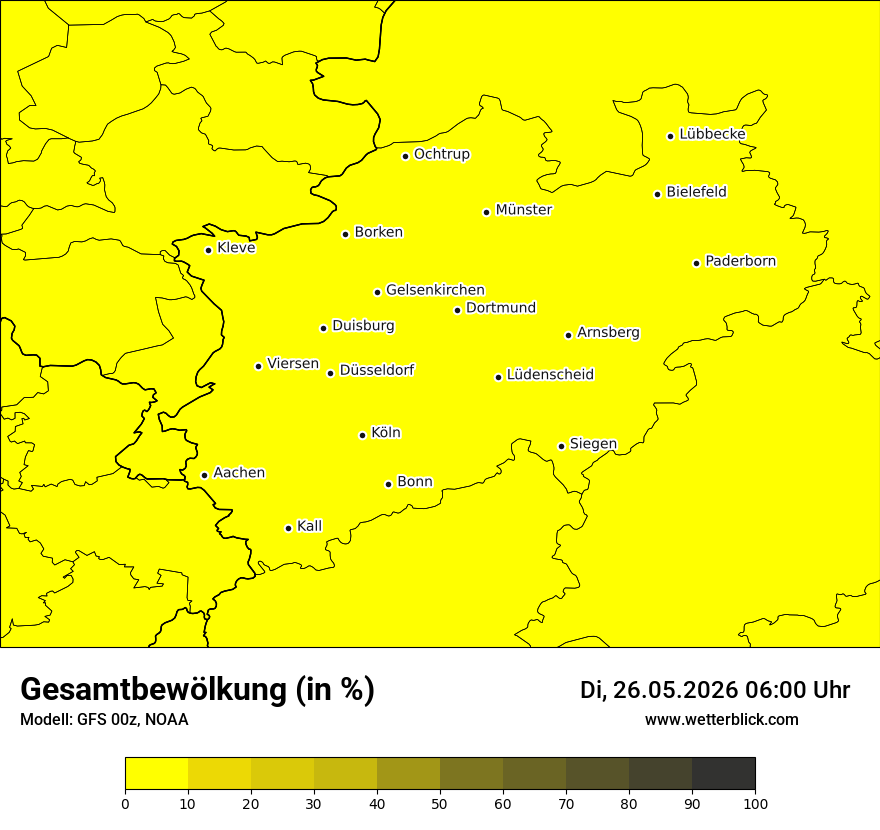 Modellkarte GFS – clct – nrw