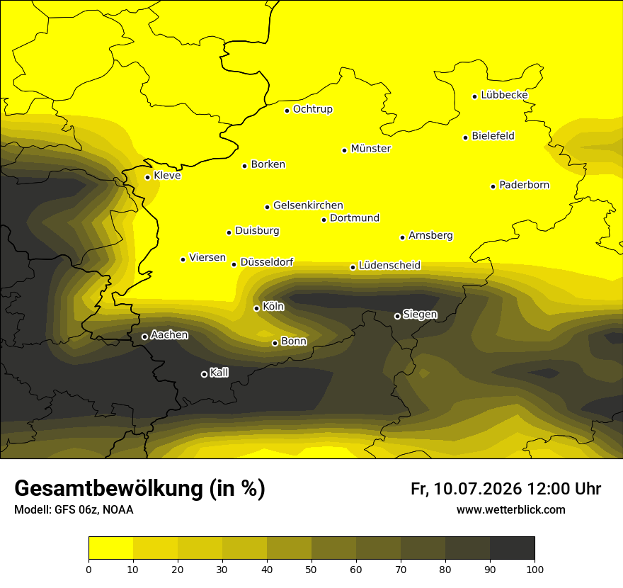 Modellkarte GFS – clct – nrw
