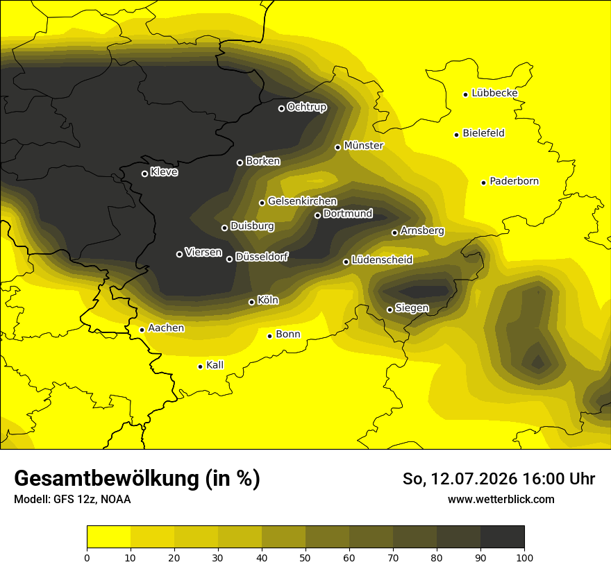 Modellkarte GFS – clct – nrw