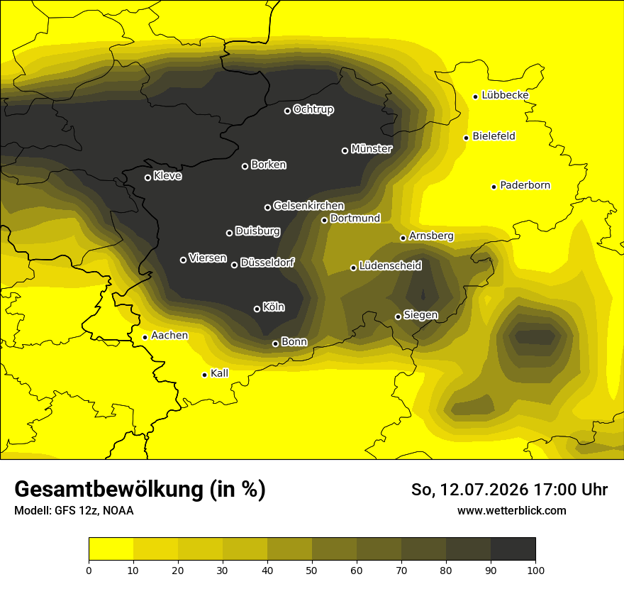 Modellkarte GFS – clct – nrw