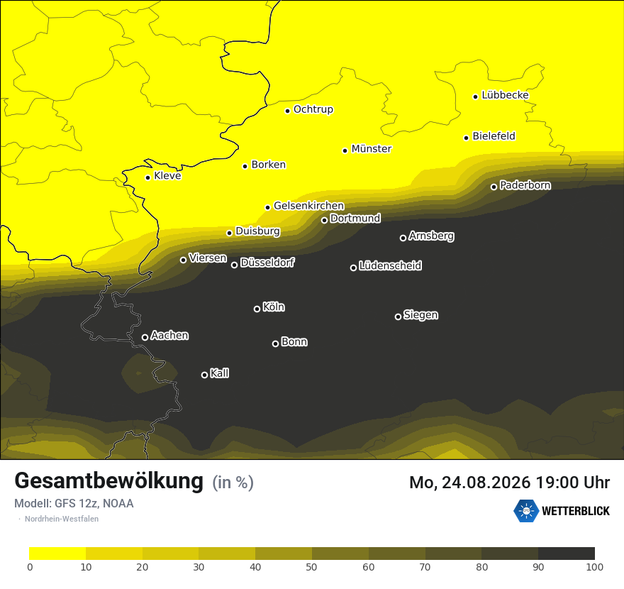 Modellkarte GFS – clct – nrw