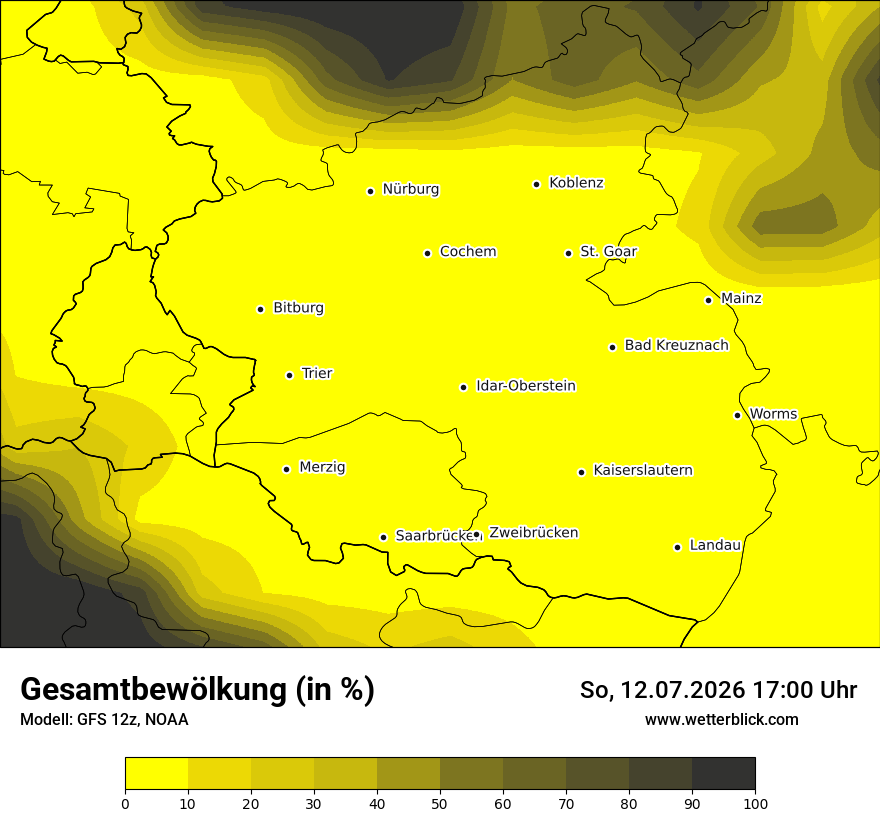 Modellkarte GFS – clct – rp