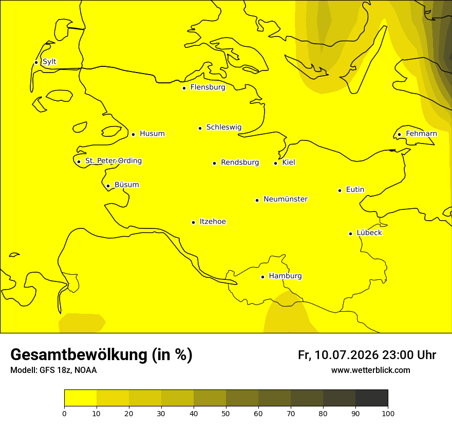 Modellkarte GFS – clct – sh
