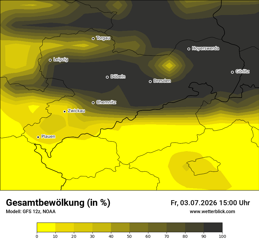 Modellkarte GFS – clct – sn