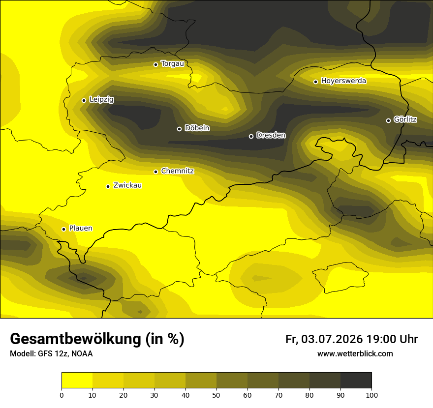 Modellkarte GFS – clct – sn