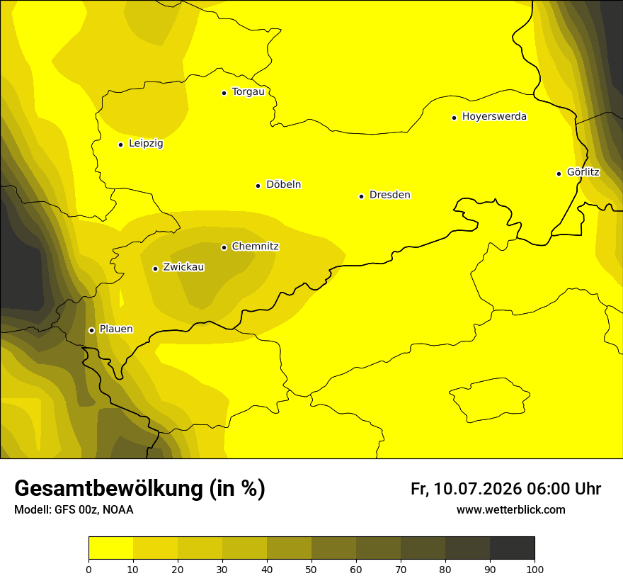 Modellkarte GFS – clct – sn