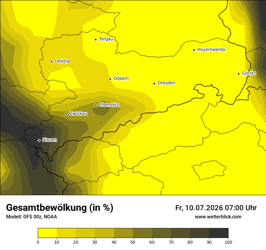 Modellkarte GFS – clct – sn