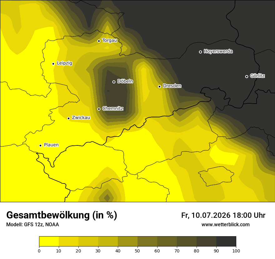 Modellkarte GFS – clct – sn
