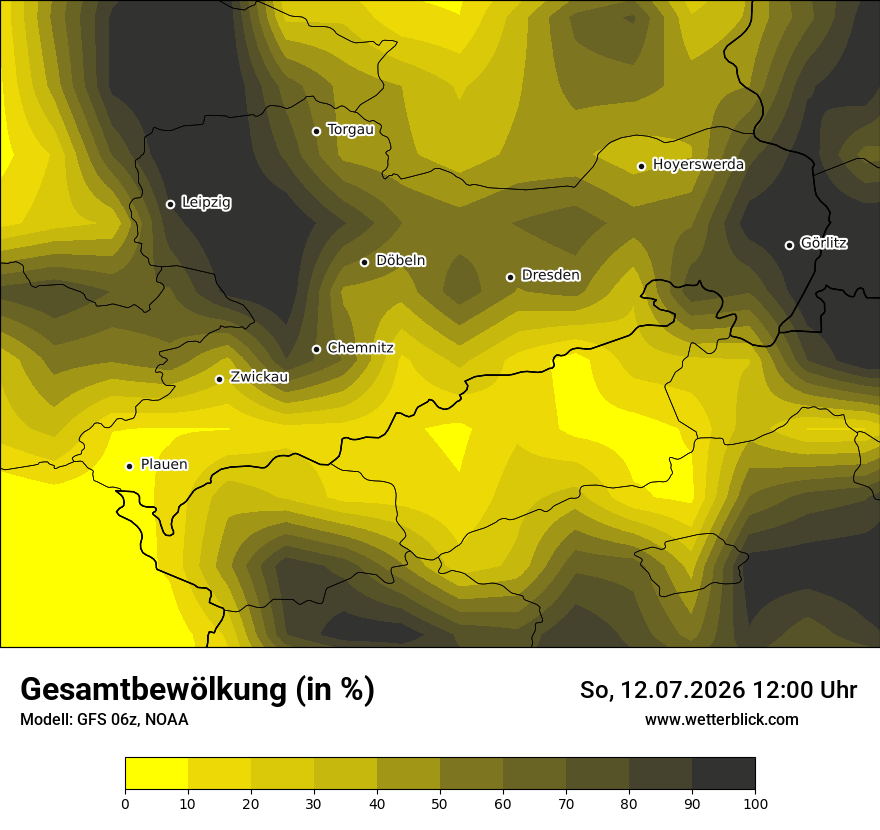 Modellkarte GFS – clct – sn