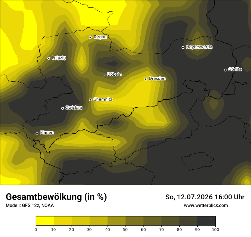 Modellkarte GFS – clct – sn