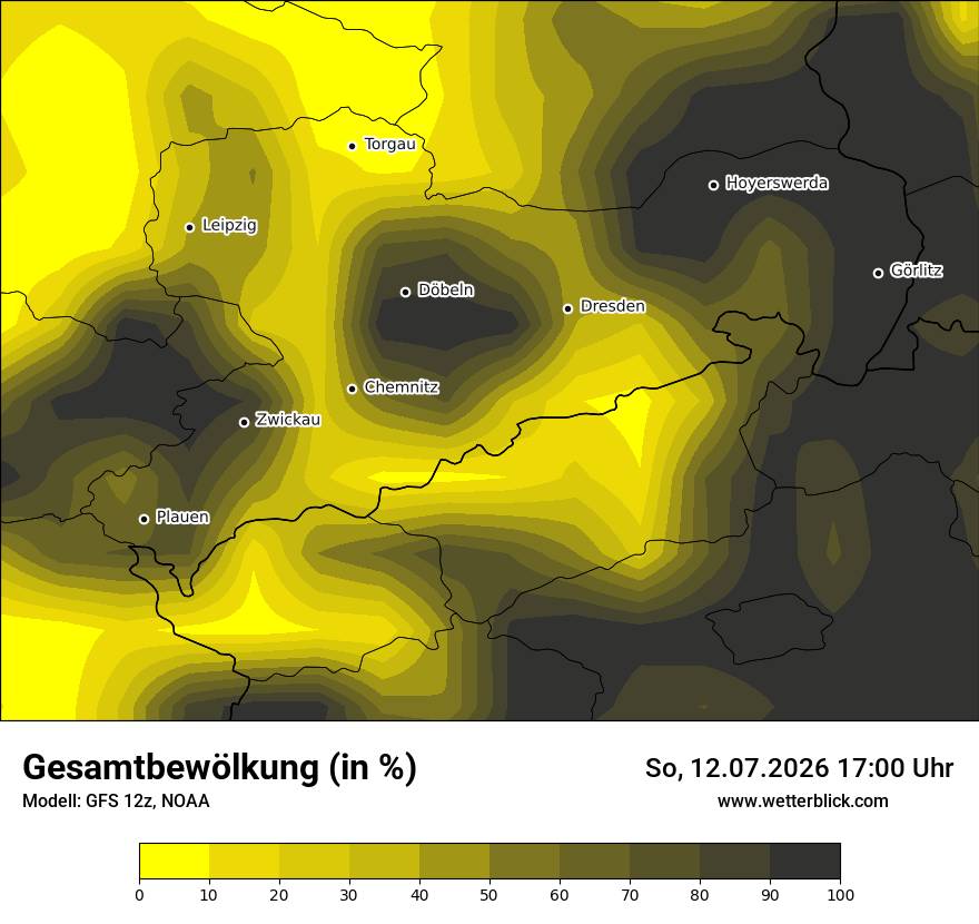 Modellkarte GFS – clct – sn