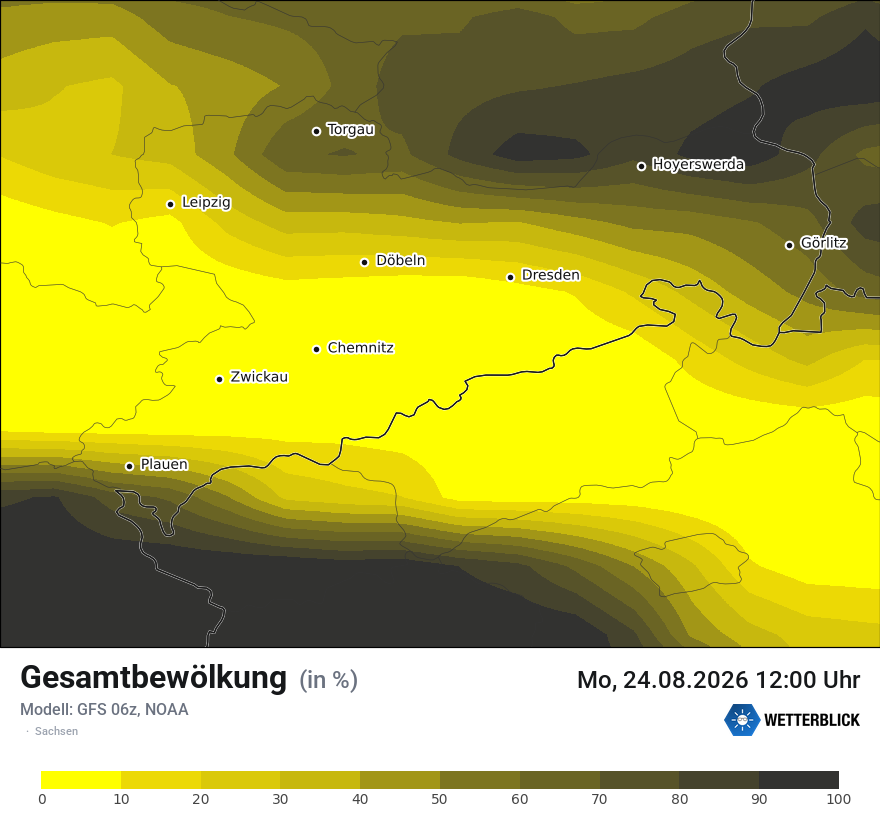 Modellkarte GFS – clct – sn