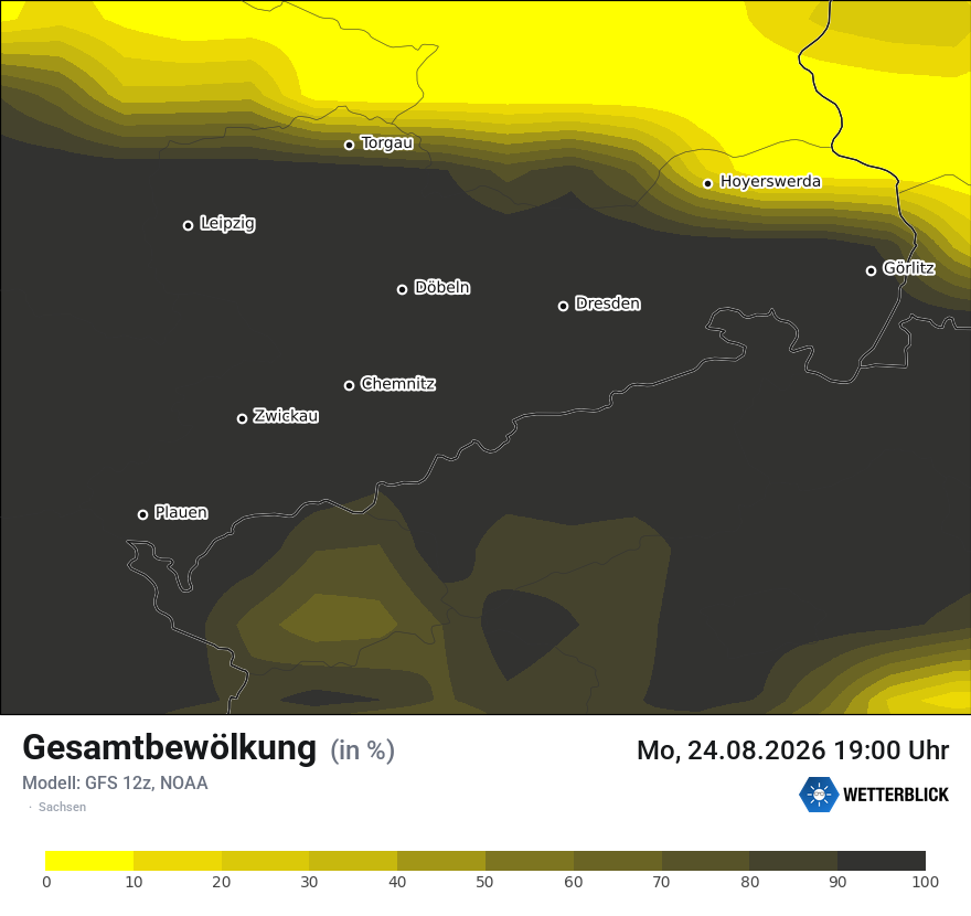 Modellkarte GFS – clct – sn