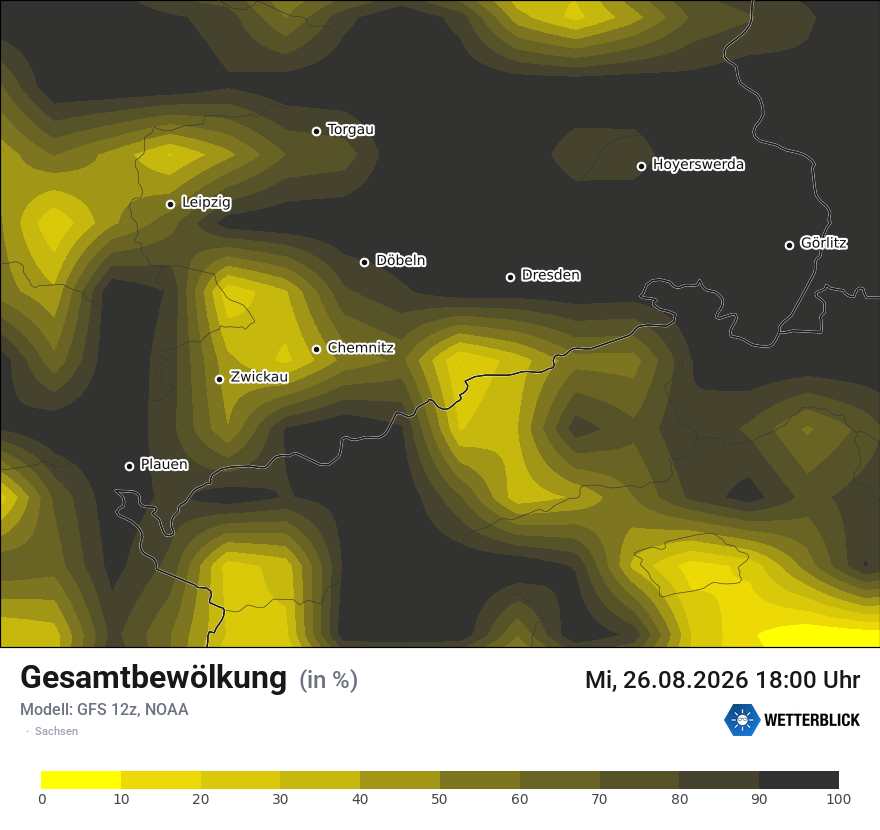 Modellkarte GFS – clct – sn