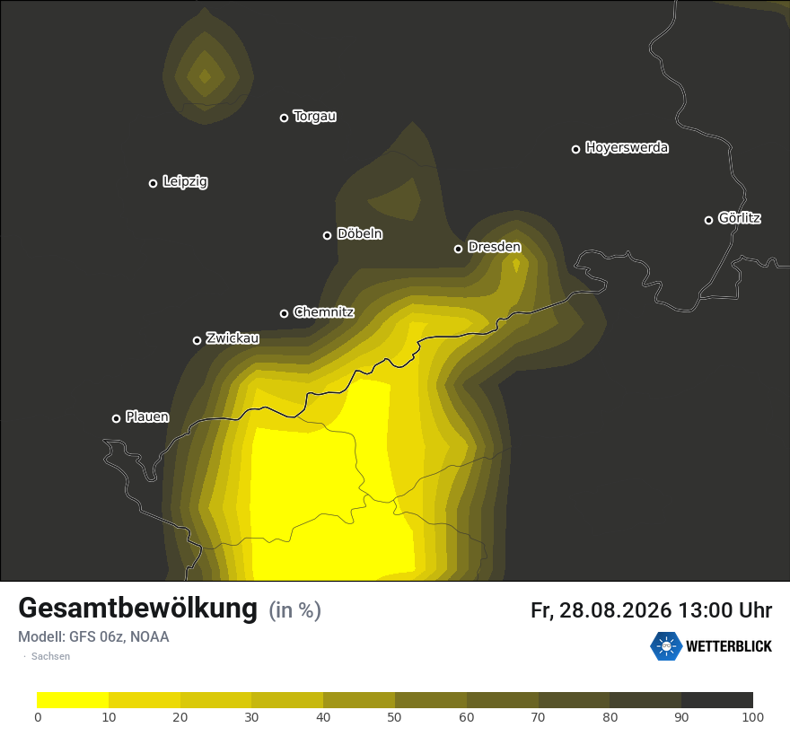 Modellkarte GFS – clct – sn