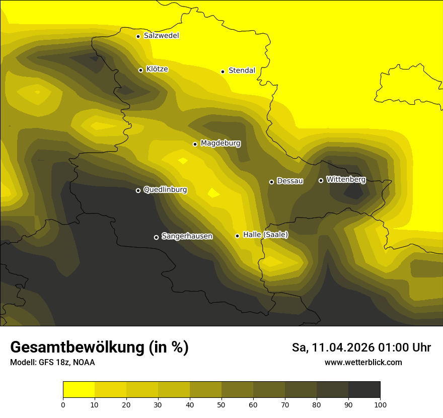 Modellkarte GFS – clct – st