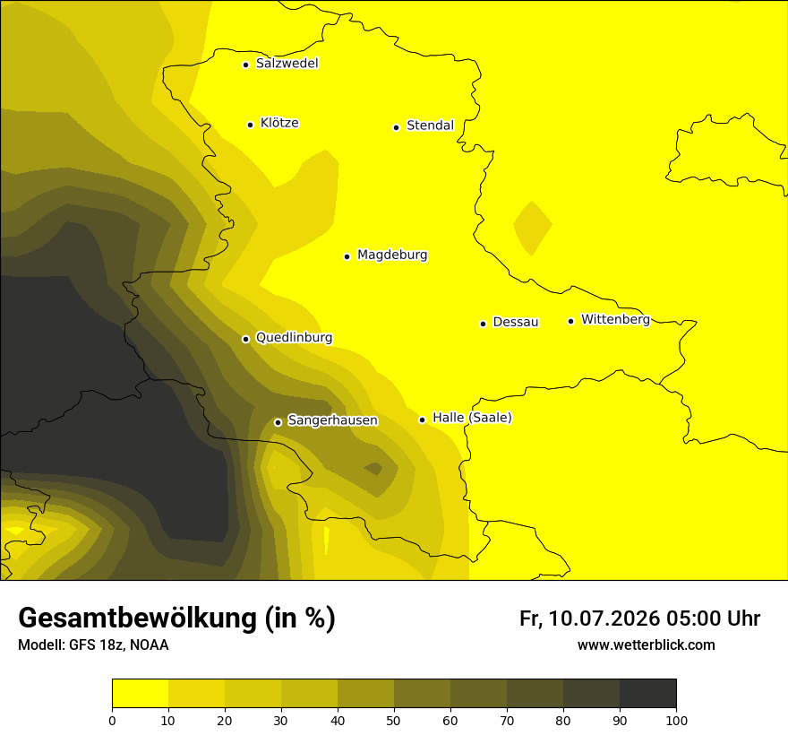 Modellkarte GFS – clct – st