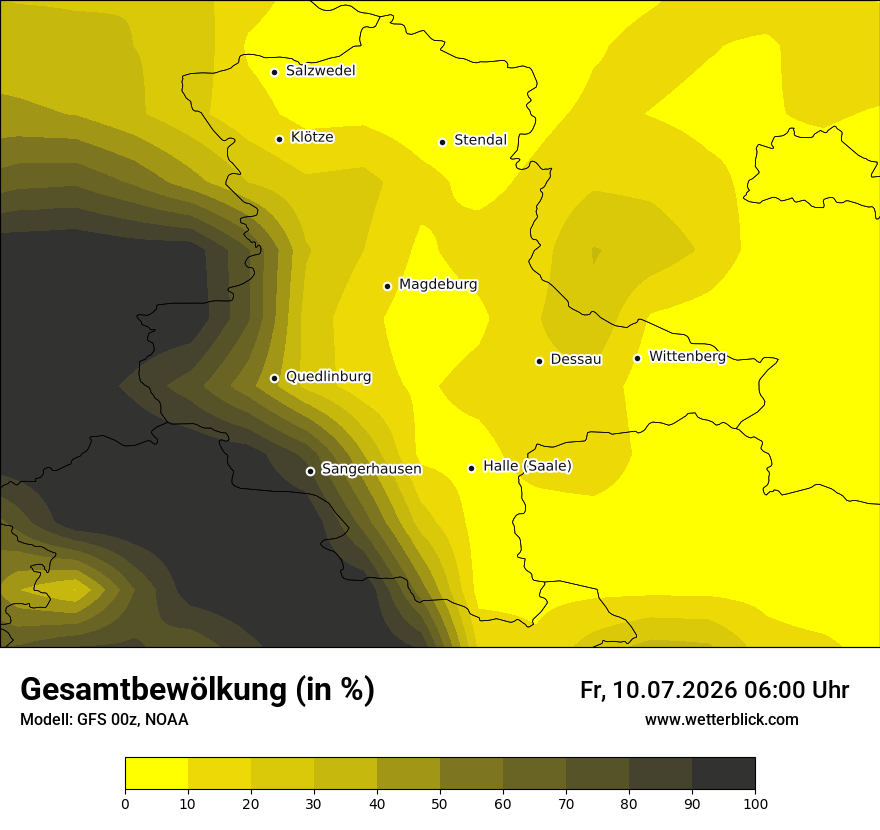 Modellkarte GFS – clct – st