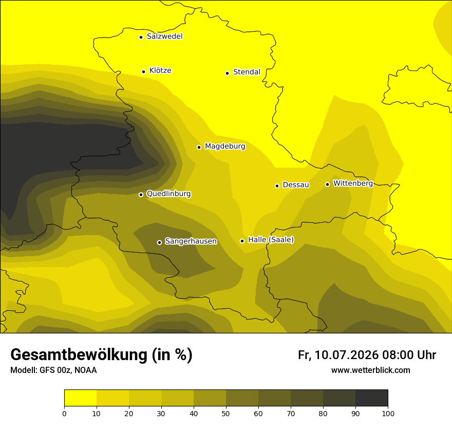 Modellkarte GFS – clct – st