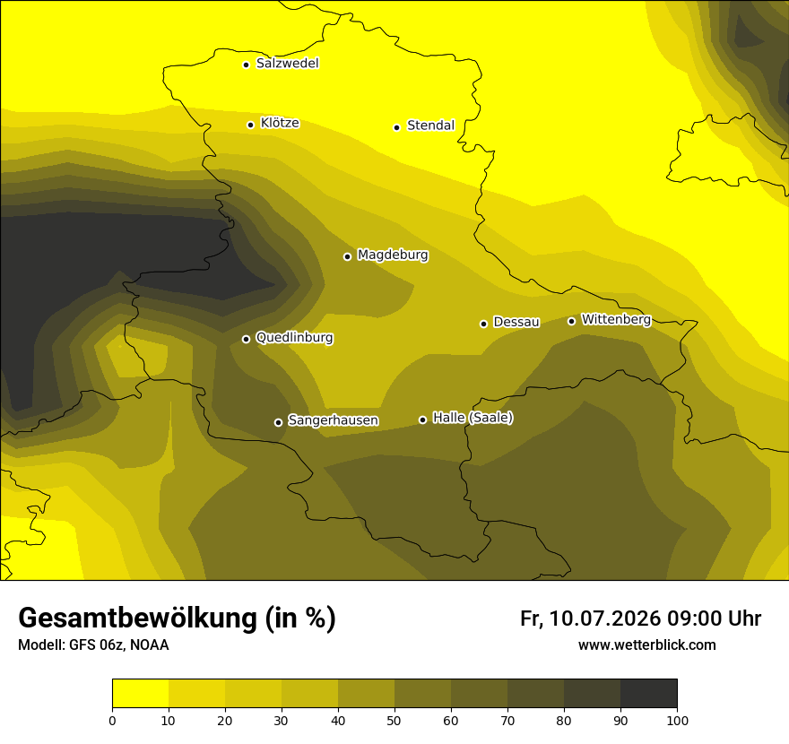Modellkarte GFS – clct – st