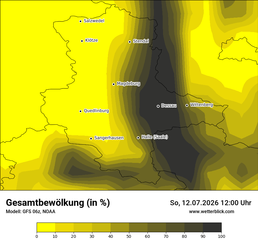 Modellkarte GFS – clct – st