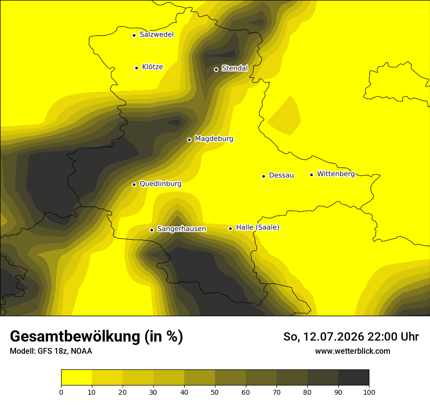 Modellkarte GFS – clct – st