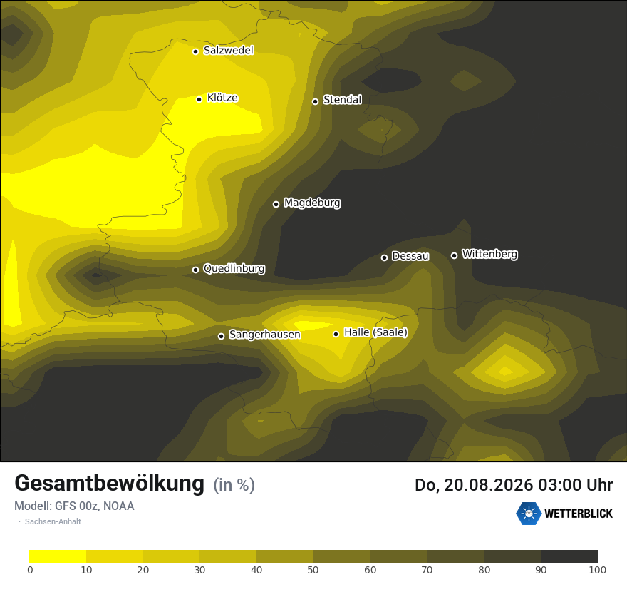 Modellkarte GFS – clct – st