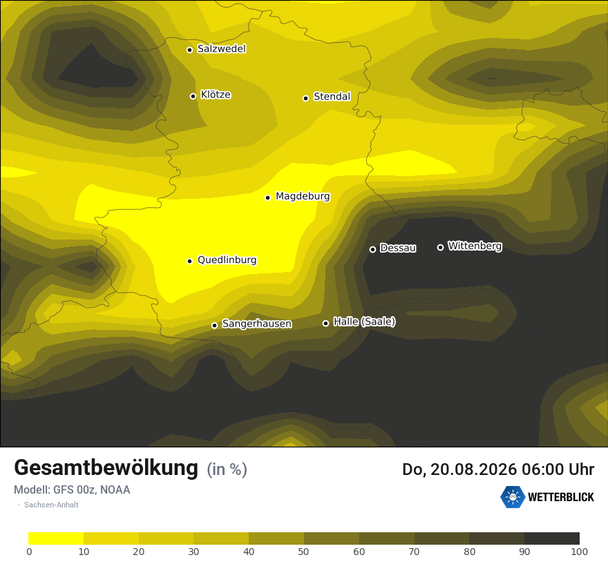 Modellkarte GFS – clct – st