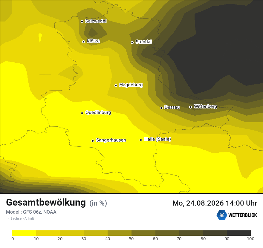 Modellkarte GFS – clct – st