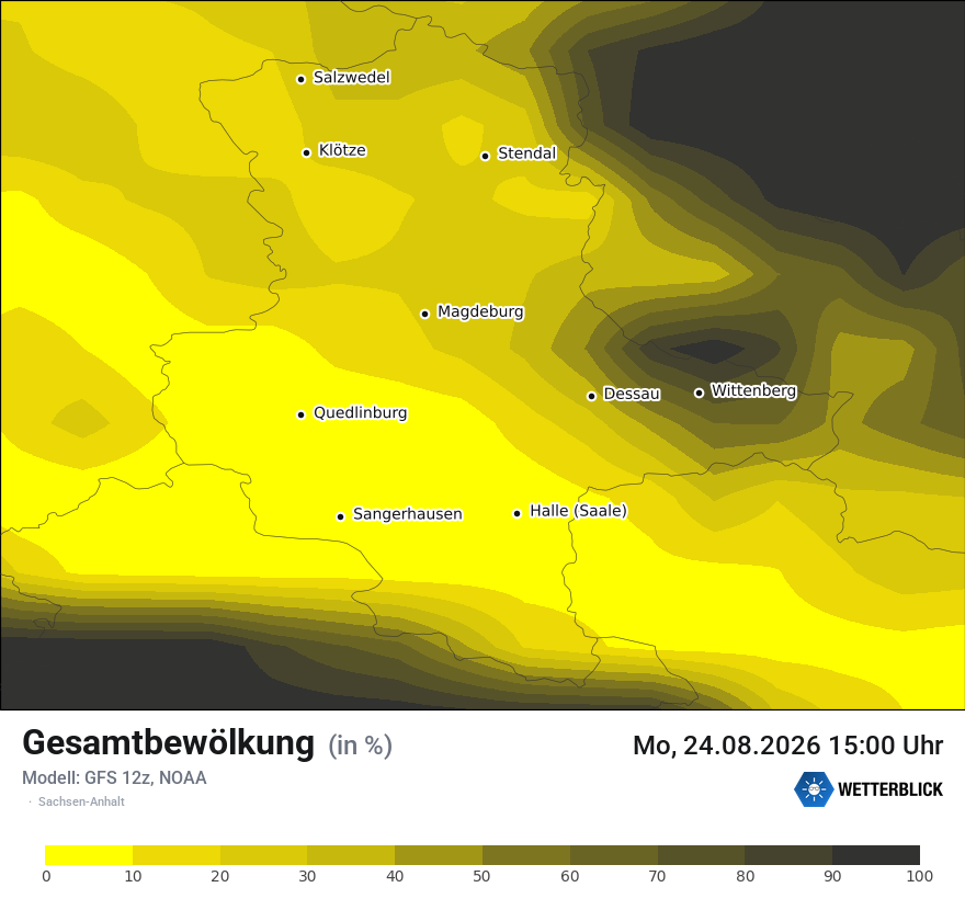 Modellkarte GFS – clct – st