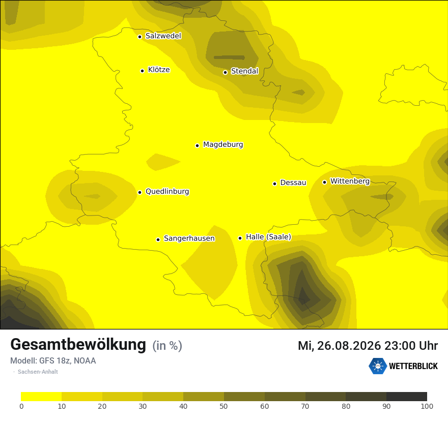Modellkarte GFS – clct – st
