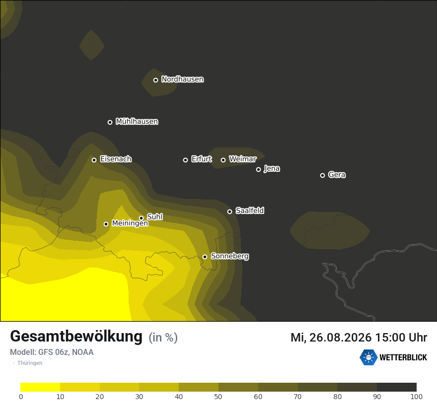 Modellkarte GFS – clct – th