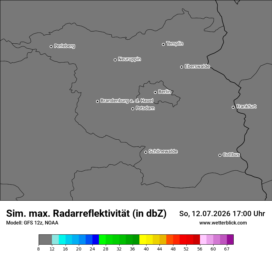 Modellkarte GFS – dbz_cmax – bb