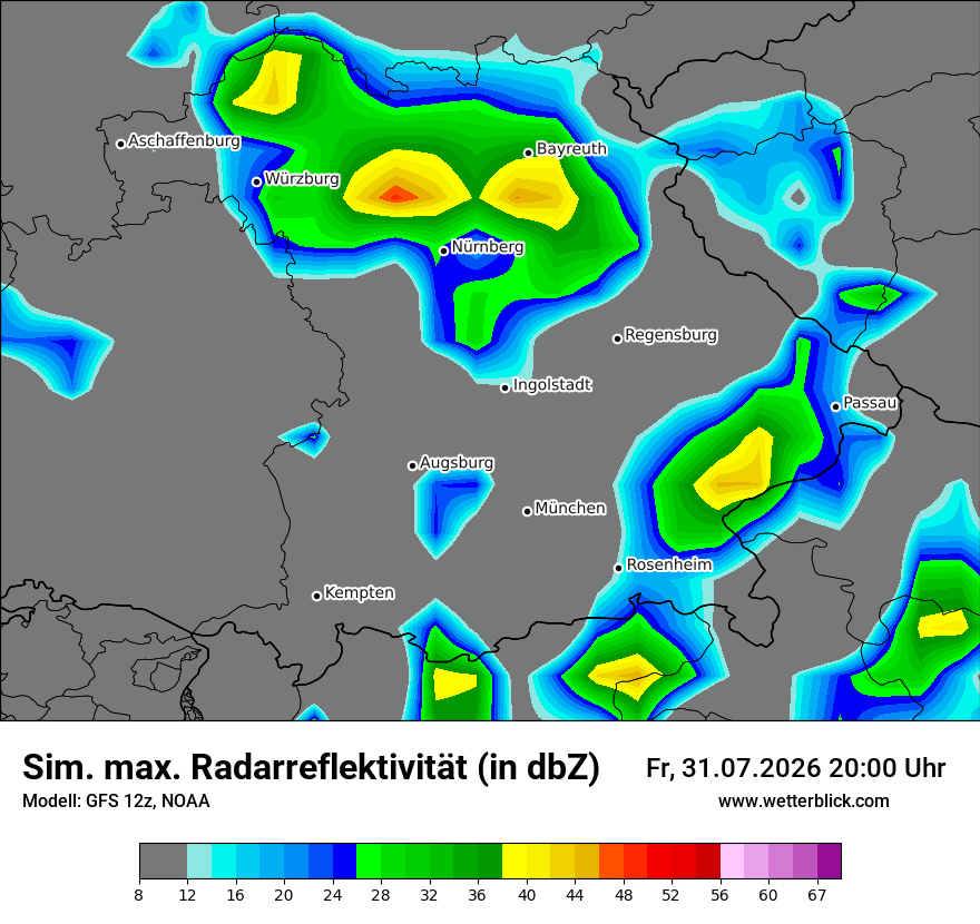 Modellkarte GFS – dbz_cmax – by