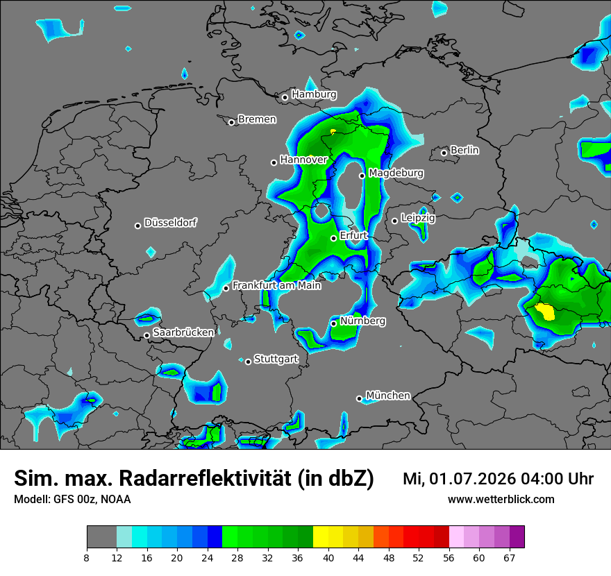 Modellkarte GFS – dbz_cmax – deutschland