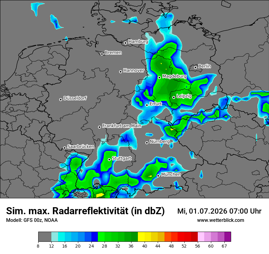 Modellkarte GFS – dbz_cmax – deutschland