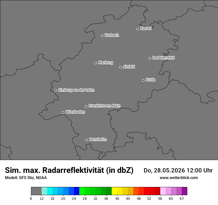 Modellkarte GFS – dbz_cmax – he