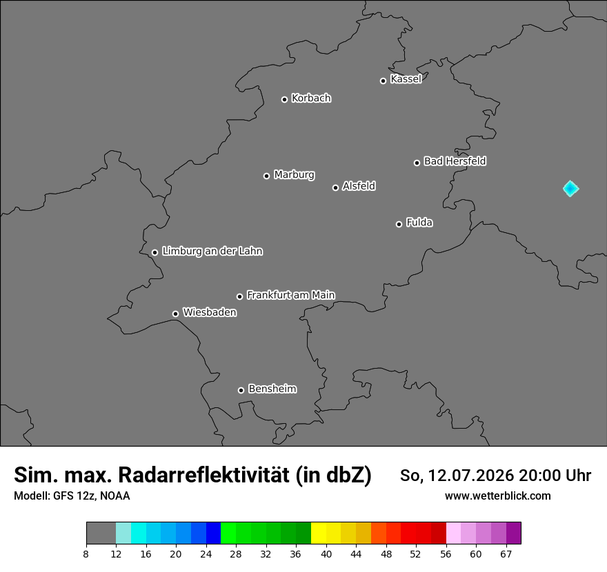 Modellkarte GFS – dbz_cmax – he