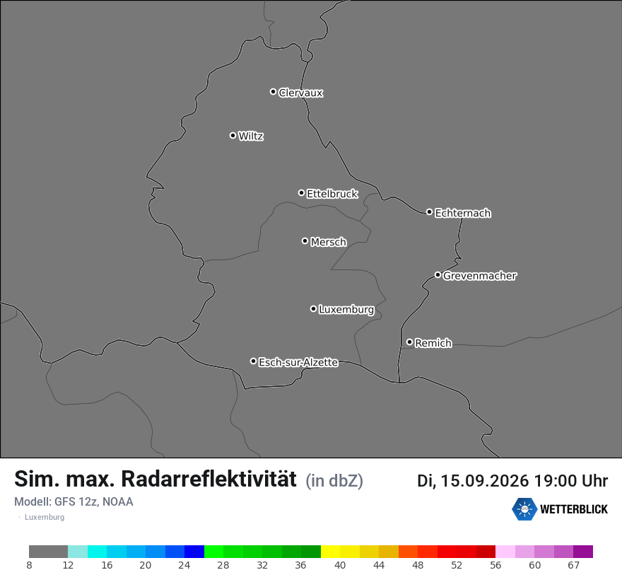 Modellkarte GFS – dbz_cmax – luxemburg