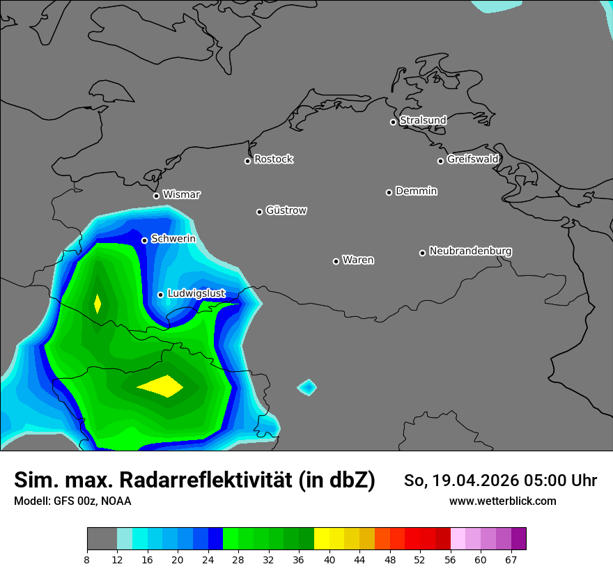 Modellkarte GFS – dbz_cmax – mv