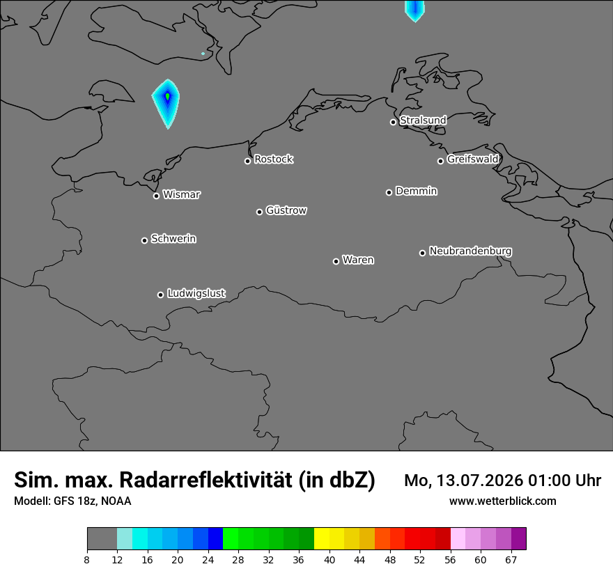 Modellkarte GFS – dbz_cmax – mv