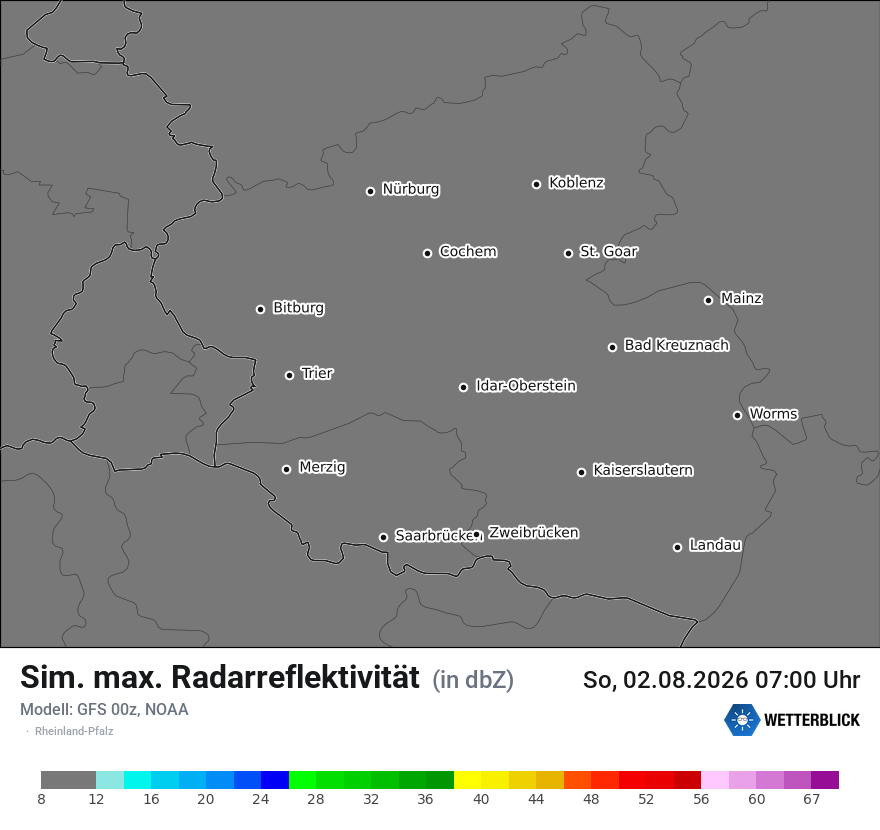 Modellkarte GFS – dbz_cmax – rp