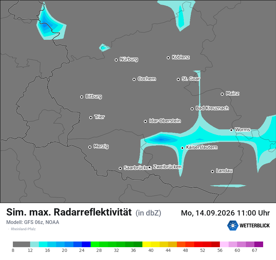 Modellkarte GFS – dbz_cmax – rp