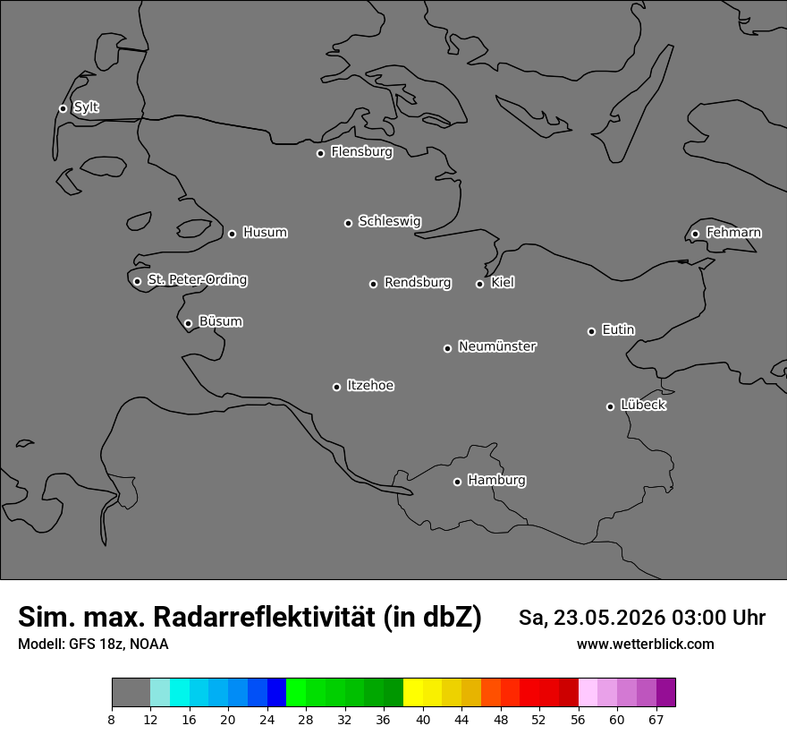 Modellkarte GFS – dbz_cmax – sh