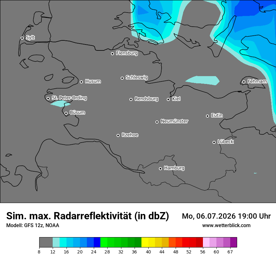 Modellkarte GFS – dbz_cmax – sh